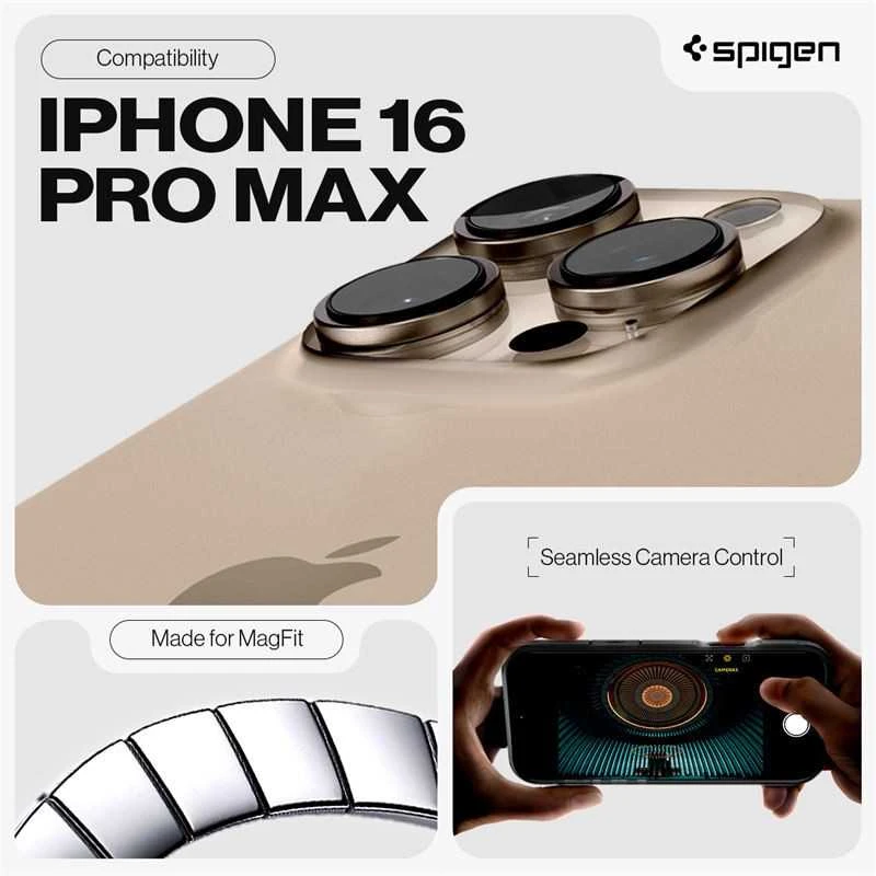 „Spigen Tough Armor“ „T“ MagSafe iPhone 16 Pro Max apsauginis dėklas, juodas