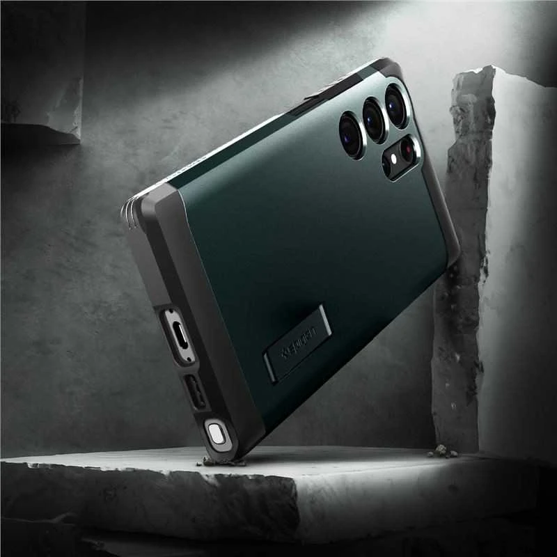 Spigen Tough Armor dėklas skirtas Samsung Galaxy S23 Ultra, spalva - Abyss Green