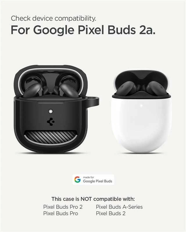 Spigen Tvirtas šarvas, matinės juodos spalvos – „Google Pixel Buds 2a“