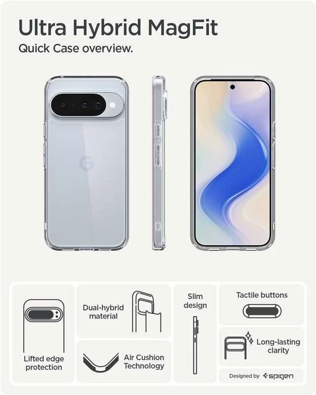 Spigen Ultra Hybrid dėklas skirtas Google Pixel 10 / 10 Pro – skaidrus