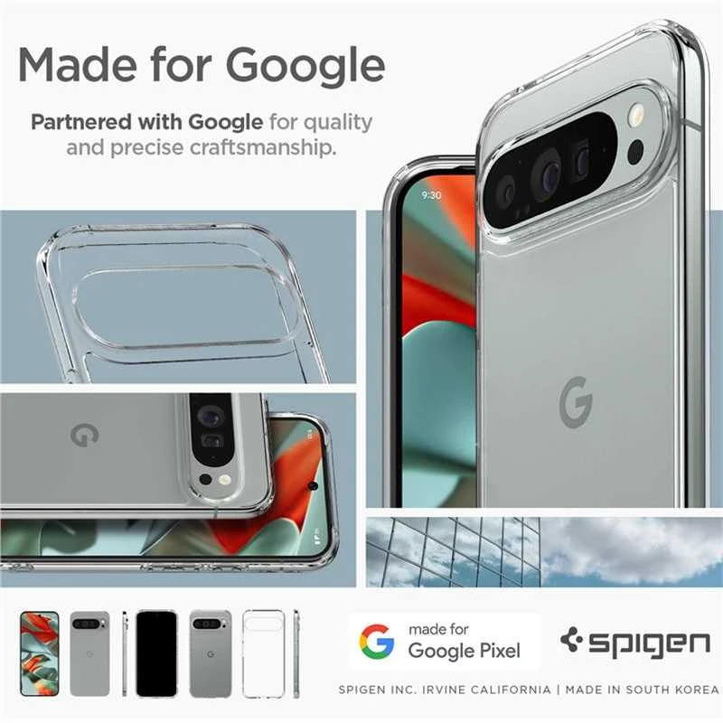 Spigen Ultra Hybrid – dėklas skirtas Google Pixel 9 Pro XL Crystal Clear