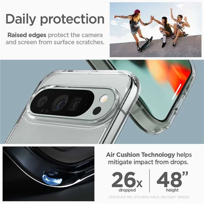 Spigen Ultra Hybrid – dėklas skirtas Google Pixel 9 Pro XL Crystal Clear