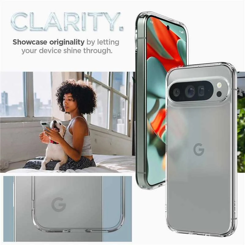 Spigen Ultra Hybrid – dėklas skirtas Google Pixel 9 Pro XL Crystal Clear