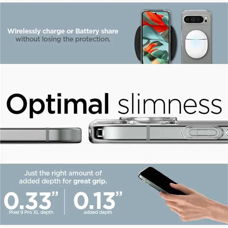 Spigen Ultra Hybrid – dėklas skirtas Google Pixel 9 Pro XL Crystal Clear