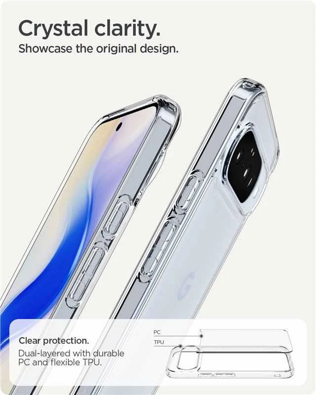 Spigen Ultra Hybrid dėklas skirtas Google Pixel 10 / 10 Pro – skaidrus