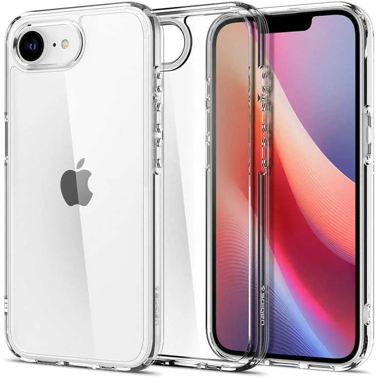 Spigen Ultra Hybrid iPhone 16e dėklas – skaidrus