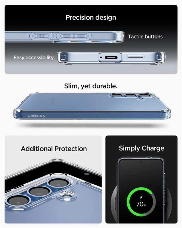 Spigen dėklas ULTRA HYBRID skirtas Samsung Galaxy S25 crystal clear