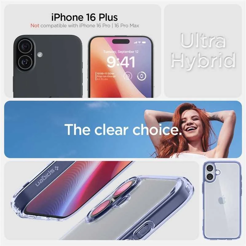 Dėklas Spigen Ultra Hybrid, dangaus krištolas - iPhone 16 Plus