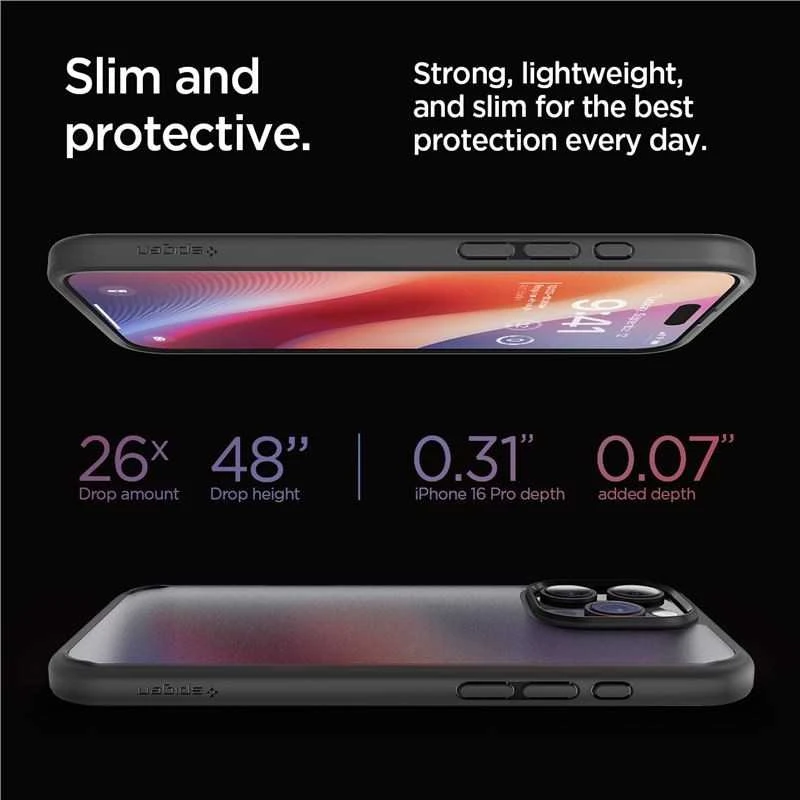 Spigen Ultra Hybrid Apple iPhone 16 Pro – dėklas telefonui juodos spalvos