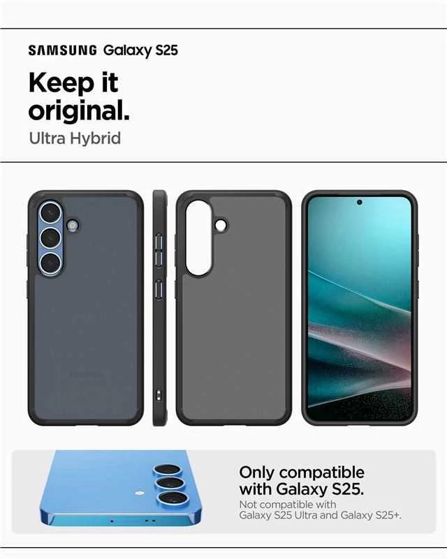 Spigen dėklas ULTRA HYBRID skirtas Samsung Galaxy S25 frost juodos spalvos