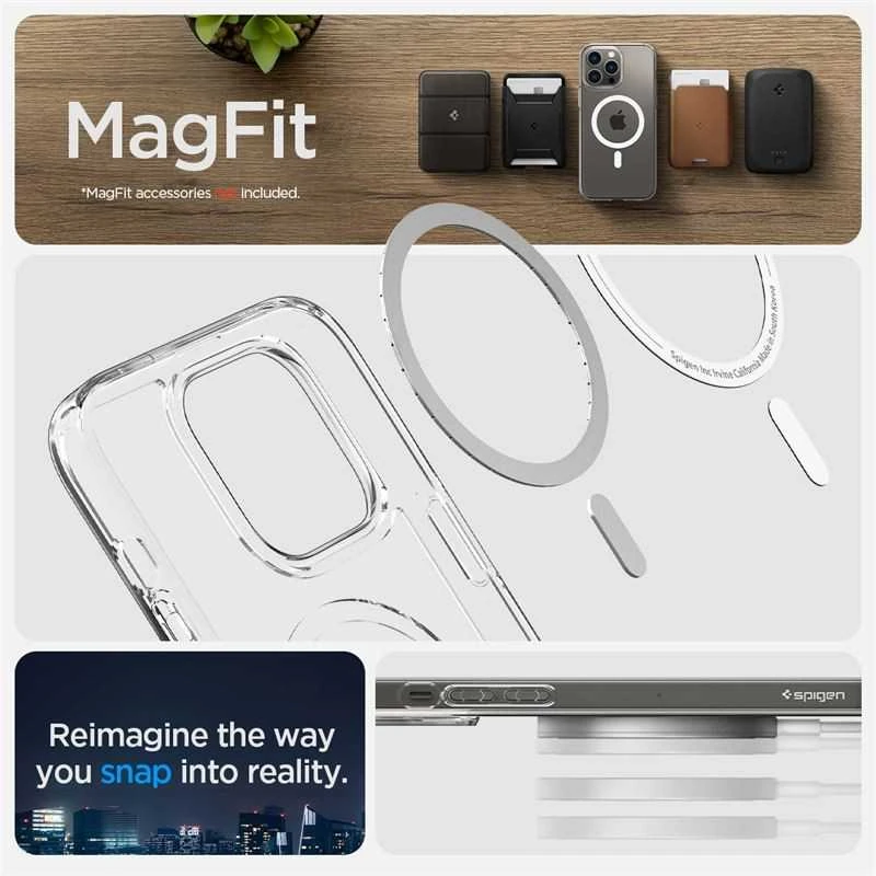 Spigen Ultra Hybrid (MagFit) dėklas skirtas Apple iPhone 14 Pro Max, spalva - Balta