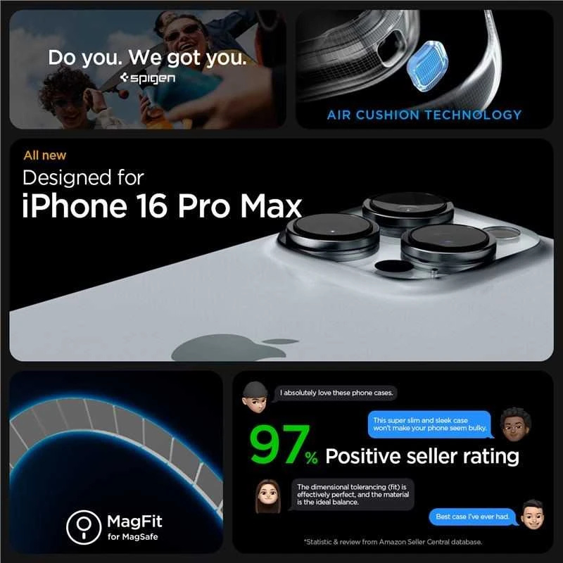 Spigen Ultra Hybrid Mag MagSafe Apple iPhone 16 Pro Max – dėklas telefonui baltos spalvos