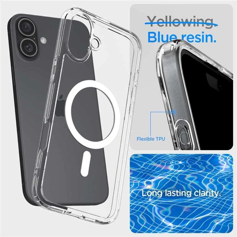 Spigen Ultra Hybrid MagSafe Apple iPhone 16 – dėklas telefonui baltos spalvos