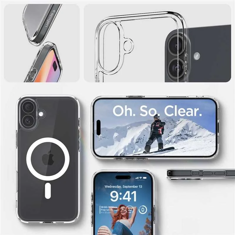 Spigen Ultra Hybrid MagSafe Apple iPhone 16 – dėklas telefonui baltos spalvos