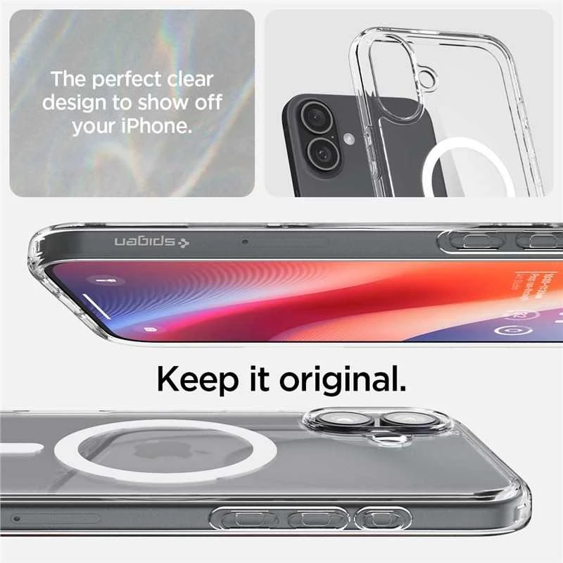 Spigen Ultra Hybrid MagSafe Apple iPhone 16 – dėklas telefonui baltos spalvos