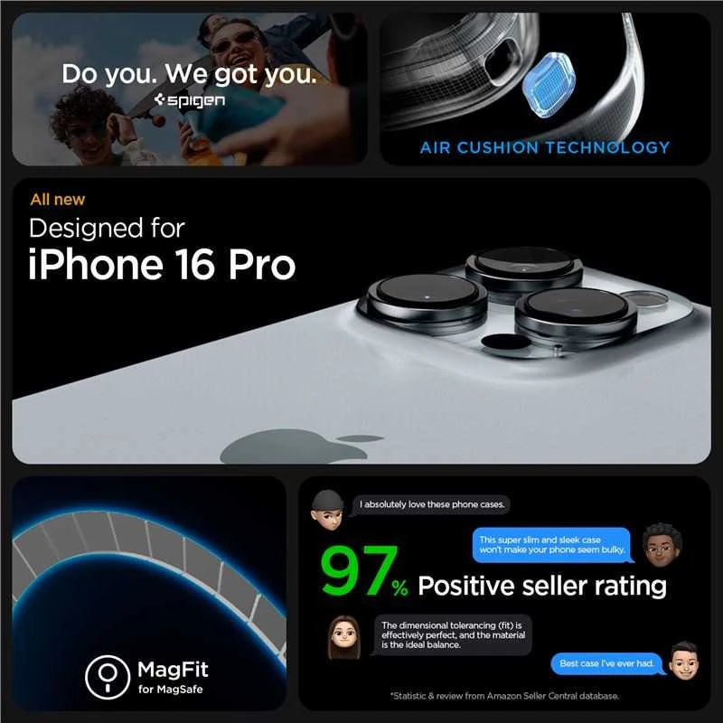 Spigen Ultra Hybrid Mag MagSafe Apple iPhone 16 Pro – dėklas telefonui baltos spalvos