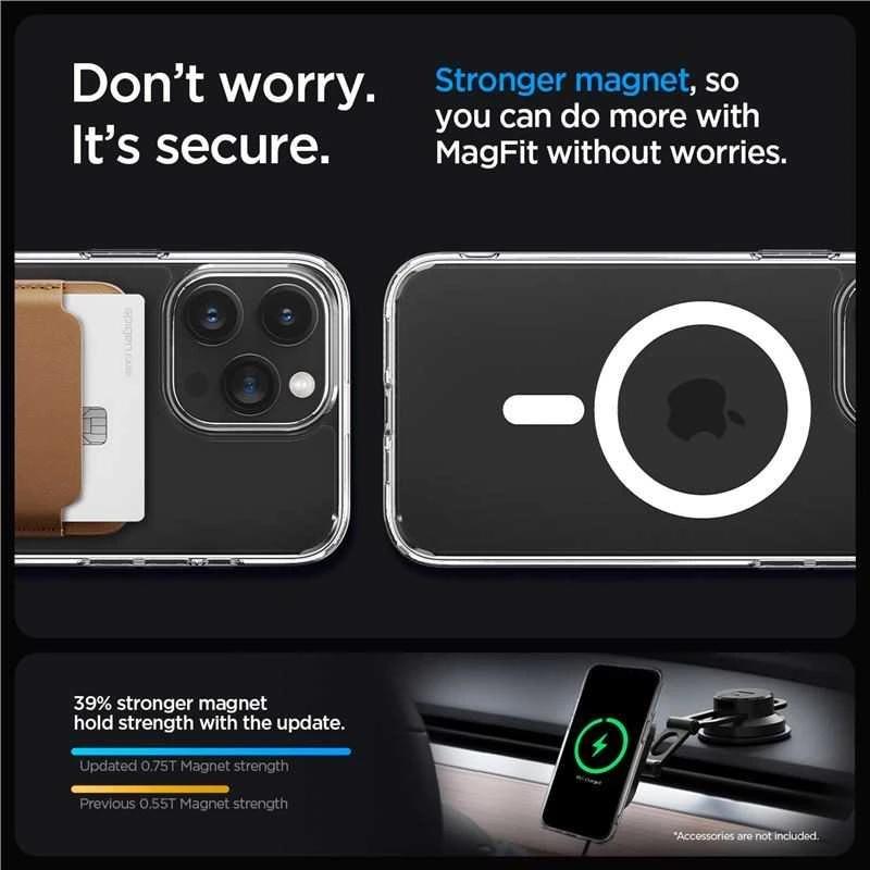 Spigen Ultra Hybrid (MagFit) dėklas skirtas Apple iPhone 15 Pro Max, spalva - Balta