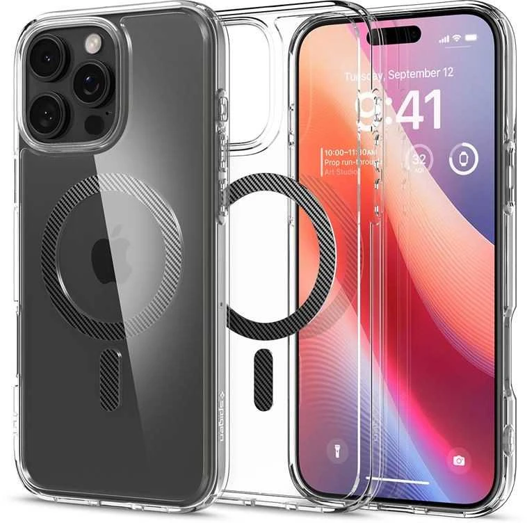 Spigen Ultra Hybrid Mag MagSafe Carbon Fiber Apple iPhone 16 Pro Max – dėklas telefonui pilkos spalvos