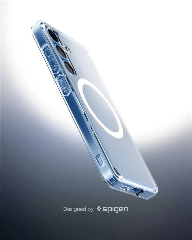 SPIGEN dėklas ULTRA HYBRID MAG suderinamas su MagSafe, skirtas S25 skaidrus / baltas