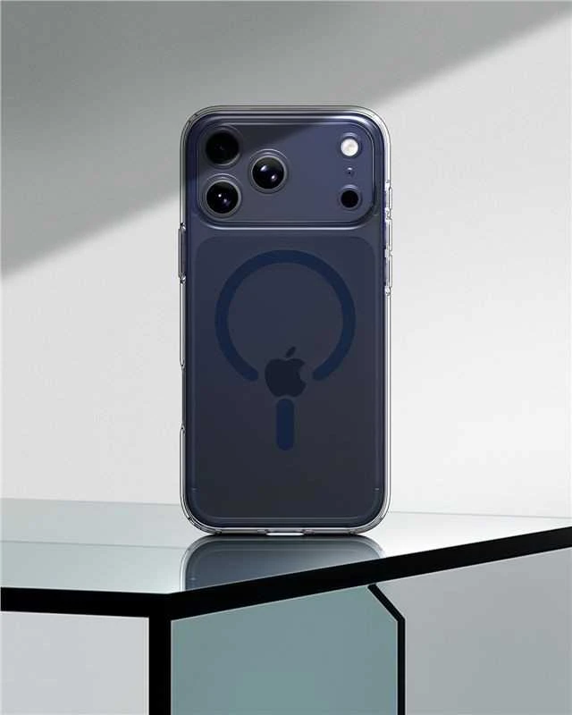 Dėklas „Spigen Ultra Hybrid MagSafe“, skaidrus, tamsiai mėlynas - iPhone 17 Pro Max