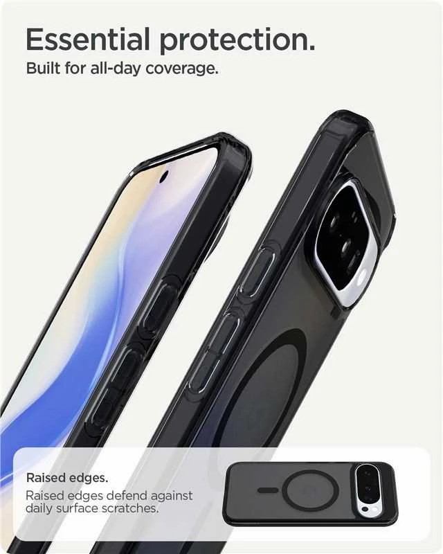 „Spigen Ultra Hybrid Mag MagSafe“ dėklas, skirtas „Google Pixel 10 / 10 Pro“ – skaidrus/juodas