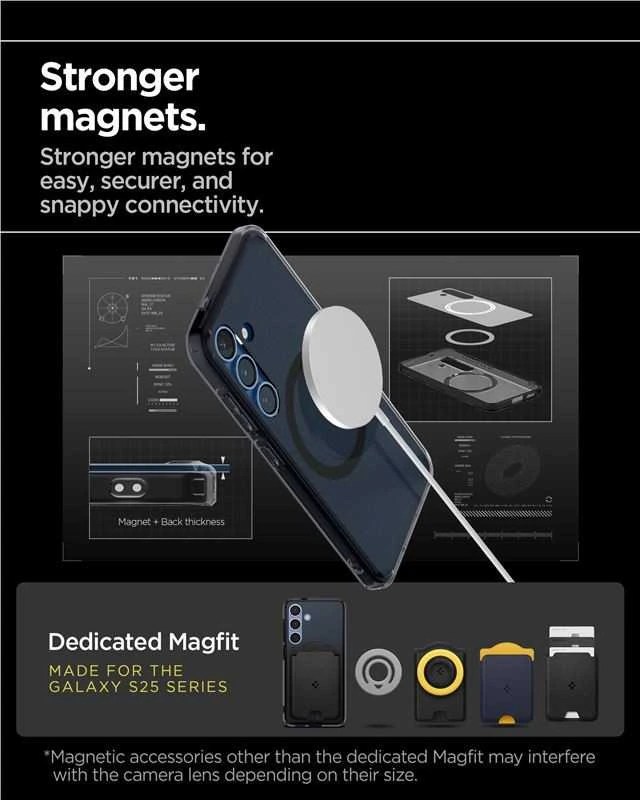 Dėklas Spigen Ultra Hybrid Mag Magsafe Galaxy S25 frost juodas