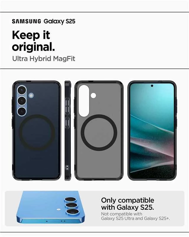 Dėklas Spigen Ultra Hybrid Mag Magsafe Galaxy S25 frost juodas