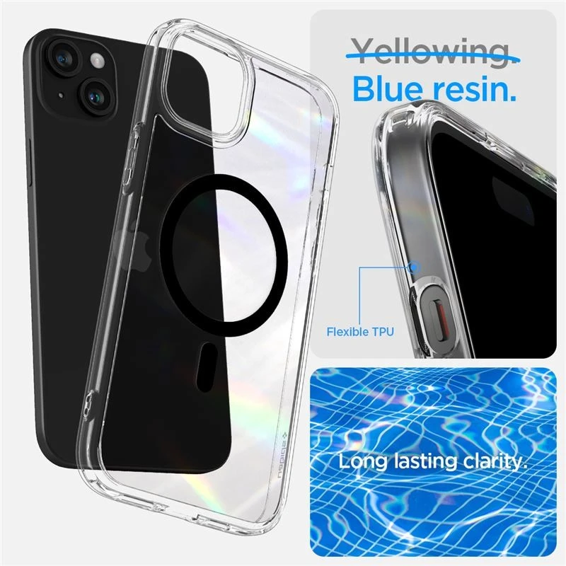 Spigen Ultra Hybrid (MagFit) dėklas skirtas Apple iPhone 15, Juodos spalvos