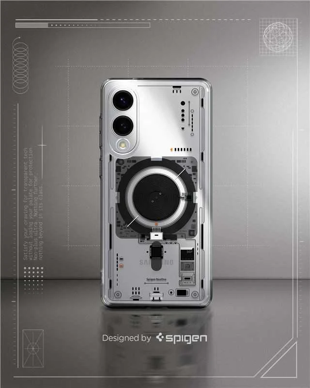 Spigen Ultra Hybrid Mag dėklas su MagSafe skirtas Samsung Galaxy S25 Edge su Print – skaidrus