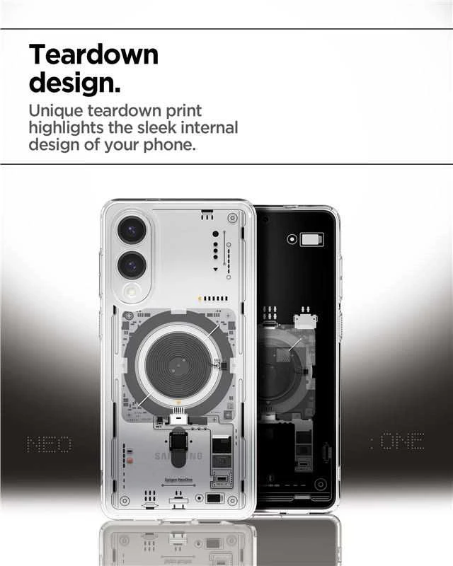 Spigen Ultra Hybrid Mag dėklas su MagSafe skirtas Samsung Galaxy S25 Edge su Print – skaidrus