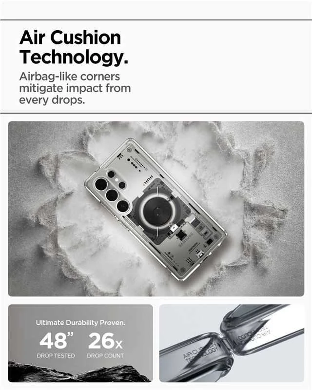 Spigen Ultra Hybrid Mag dėklas skirtas Samsung Galaxy S25 Ultra Neo One – skaidrus