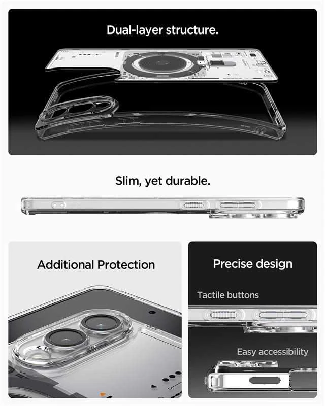 Spigen Ultra Hybrid Mag dėklas su MagSafe skirtas Samsung Galaxy S25 Edge su Print – skaidrus