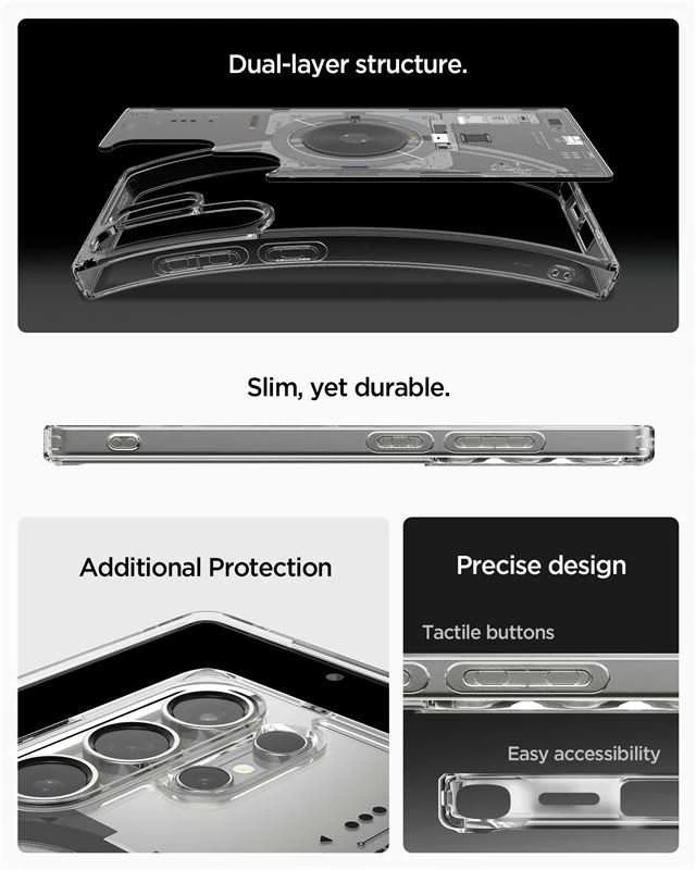 Spigen Ultra Hybrid Mag dėklas skirtas Samsung Galaxy S25 Ultra Neo One – skaidrus