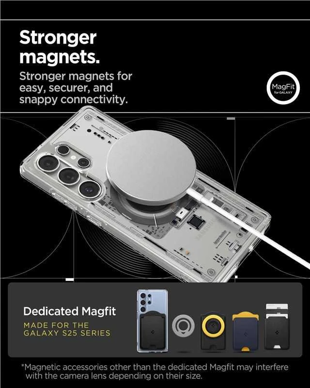 Spigen Ultra Hybrid Mag dėklas skirtas Samsung Galaxy S25 Ultra Neo One – skaidrus