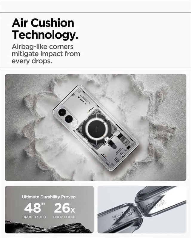 Spigen Ultra Hybrid Mag dėklas su MagSafe skirtas Samsung Galaxy S25 Edge su Print – skaidrus