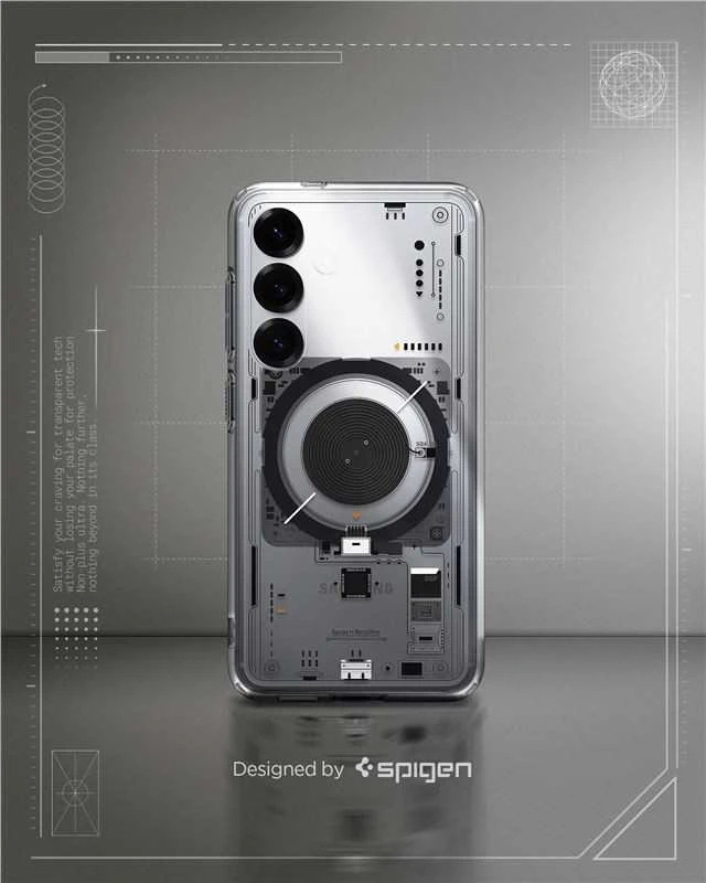 Spigen Ultra Hybrid Mag Dėklas skirtas Samsung Galaxy S25 Neo One – skaidrus