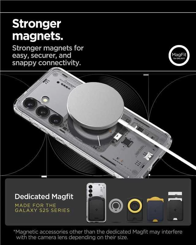 Spigen Ultra Hybrid Mag Dėklas skirtas Samsung Galaxy S25 Neo One – skaidrus