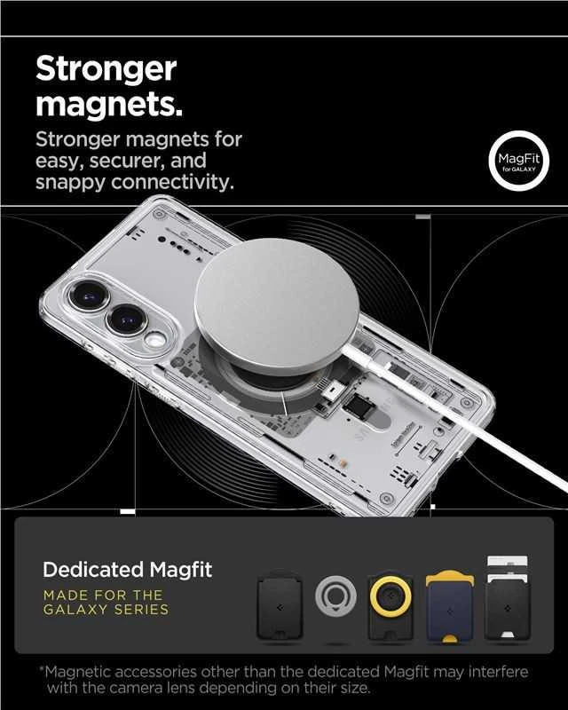 Spigen Ultra Hybrid Mag dėklas su MagSafe skirtas Samsung Galaxy S25 Edge su Print – skaidrus