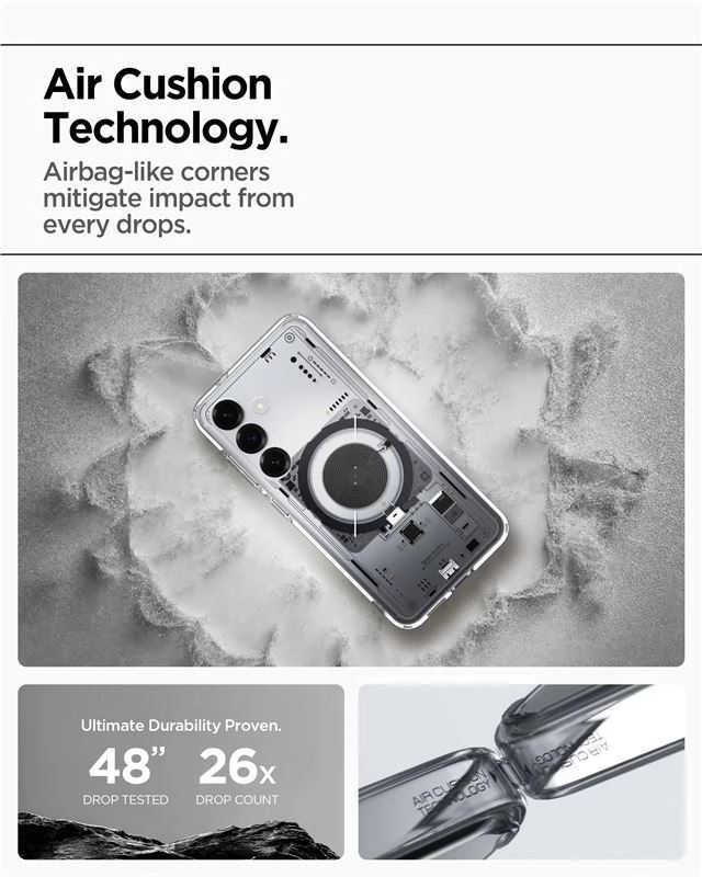 Spigen Ultra Hybrid Mag Dėklas skirtas Samsung Galaxy S25 Neo One – skaidrus