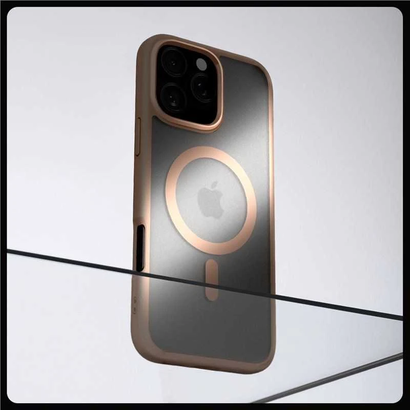 Dėklas Spigen „Ultra Hybrid MagSafe“, šerkšno rožinės spalvos titano spalvos – „iPhone 16 Pro“