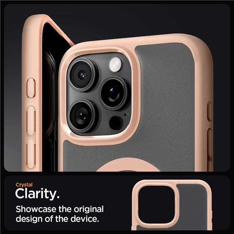 Dėklas Spigen „Ultra Hybrid MagSafe“, šerkšno rožinės spalvos titano spalvos – „iPhone 16 Pro“