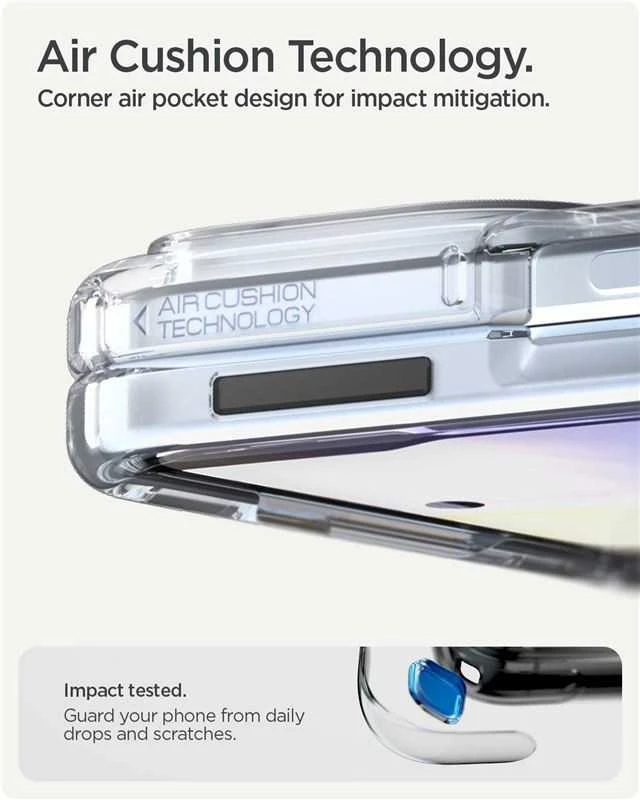 Dėklas Spigen „Ultra Hybrid MagSafe“, skaidriai baltas – „Google Pixel 10 Pro Fold“