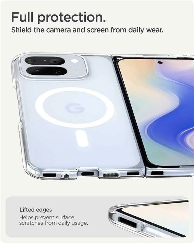 Dėklas Spigen „Ultra Hybrid MagSafe“, skaidriai baltas – „Google Pixel 10 Pro Fold“