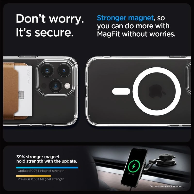 Spigen Ultra Hybrid (MagFit) dėklas skirtas Apple iPhone 15 Pro, spalva - Frost Clear