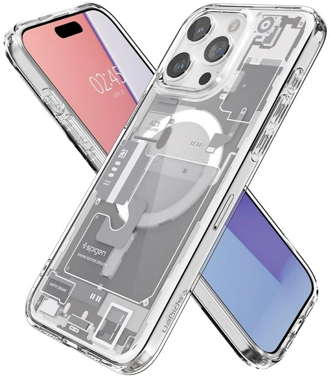 Spigen Ultra Hybrid Zero One (MagFit) dėklas skirtas Apple iPhone 15 Pro Max, spalva - Zero One White