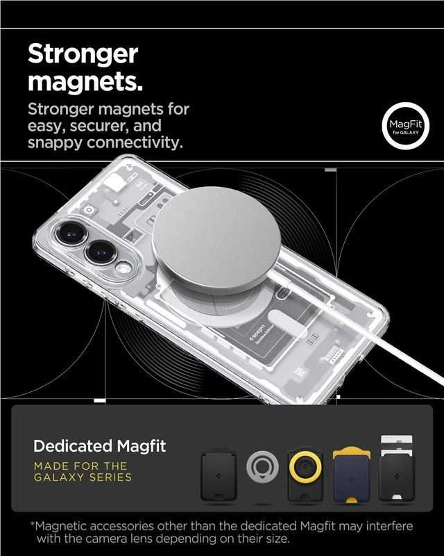 Spigen Ultra Hybrid Mag dėklas su MagSafe skirtas Samsung Galaxy S25 Edge su Print – baltos spalvos