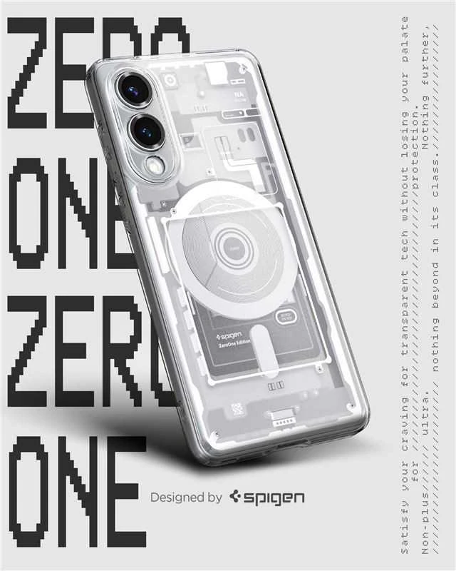 Spigen Ultra Hybrid Mag dėklas su MagSafe skirtas Samsung Galaxy S25 Edge su Print – baltos spalvos