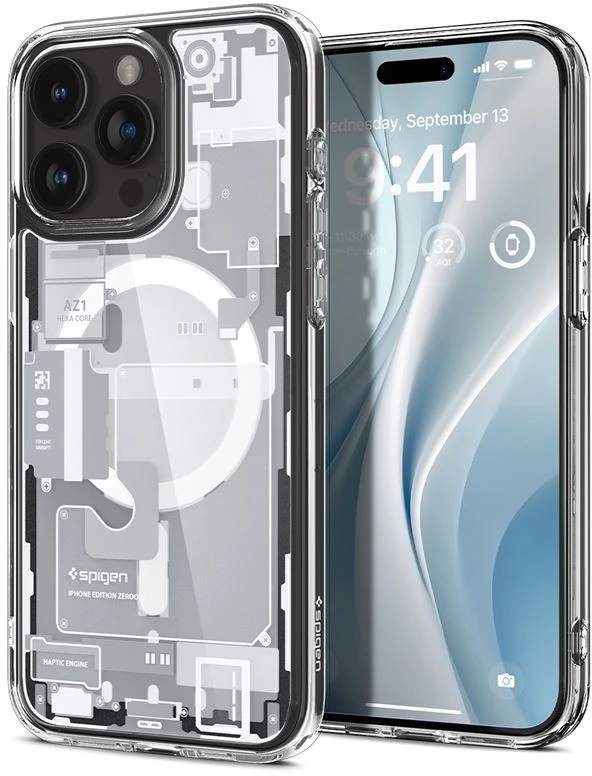 Spigen Ultra Hybrid Zero One (MagFit) dėklas skirtas Apple iPhone 15 Pro Max, spalva - Zero One White