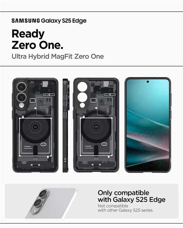 Spigen Ultra Hybrid Mag dėklas su MagSafe skirtas Samsung Galaxy S25 Edge su Print – juodos spalvos
