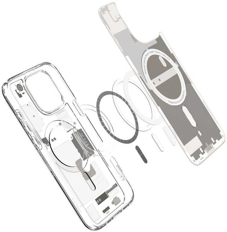 Dėklas „Spigen Ultra Hybrid MagSafe“, natūralaus titano spalvos – „Apple iPhone 16 Pro“